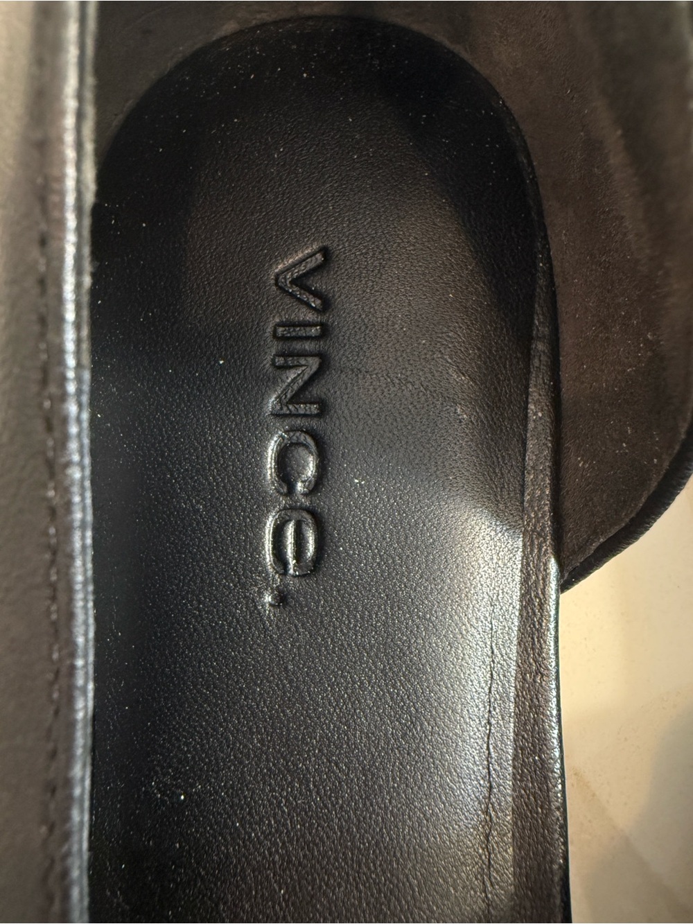 Vince Cyder Black Leather Square Toe d'Orsay Flats Size 8.5 NWOT - Picture 10 of 12